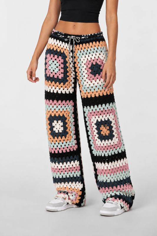 Cozy Bloom Crochet Pants