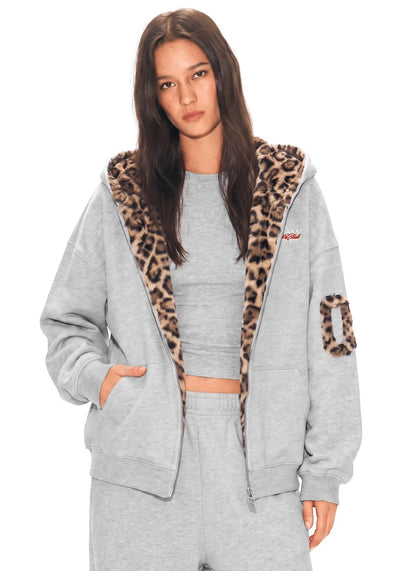 Leopard  zip up jacket
