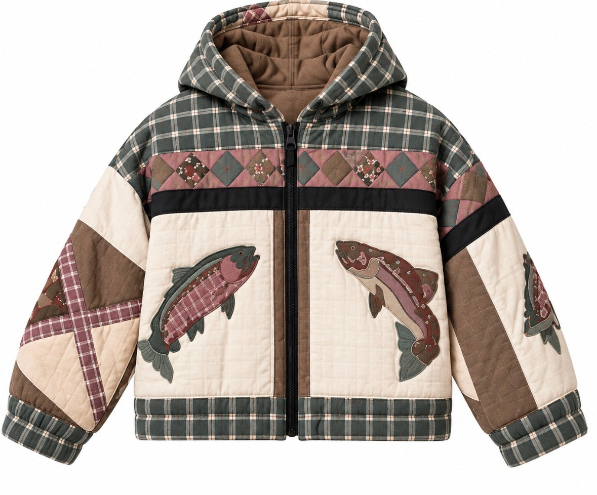 Riverbend Trout Patchwork Hoodies