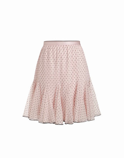 Pink polka dot skirt