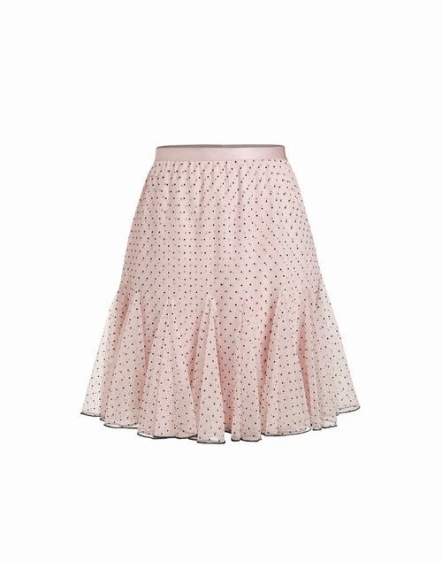 Pink polka dot skirt
